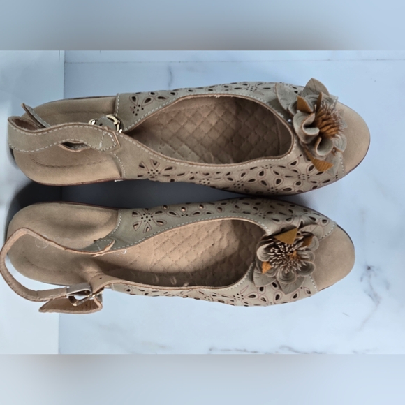 Patrizia by Spring Step, Ollevo Brown, Open Toe Sling Back Heeled Sandal, Sz 42 - Picture 8 of 11